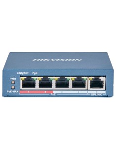 Hikvision DS-3E0105P-E (B) Hikvision Special Switch - 4 PoE + 1 portas UpLink (RJ45) - Velocidade 10/100 Mbps - Up