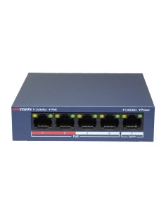 Comprar HIKVISION DS-3E0105P-E/M(B) Switch de sobremesa Hikvision - 4 puertos PoE + 1 puerto Uplink (RJ45) - Velocidad 10/100 Mb