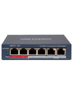 Acheter HIKVISION DS-3E0106P-E/M(B) Switch de bureau Hikvision - 4 ports PoE + 2 ports uplink (RJ45) - Vitesse 10/100 Mb