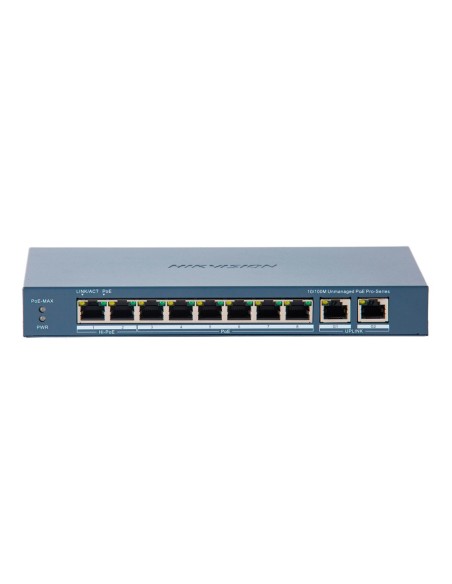 Comprar HIKVISION DS-3E0310HP-E(C) Switch PoE Hikvision - 8 puertos 10/100 Mbps PoE + 2 Gigabit RJ45 - 2 Puerto PoE++ 802.3bt - 
