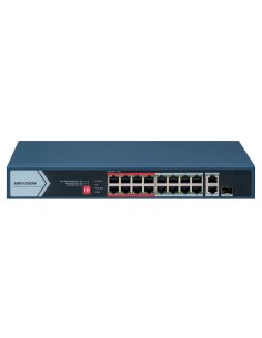 Hikvision DS-3E0318P-E / M (c) Switch Poe Hikvision - 16 portas RJ45 Fe + 2 portas Gigabit RJ45 / SFP - 16 PoE + 802.3AF / ATR 