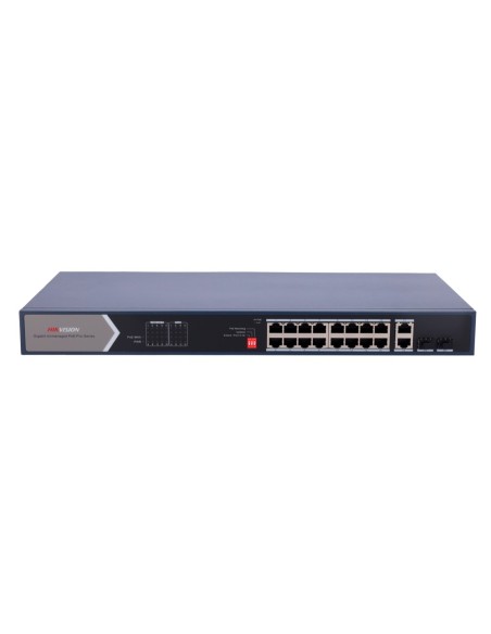 Hikvision DS-3E0520HP-E Switch Poe Hikvision - 18 portas RJ45 Gigabit + 2 portas Gigabit SFP - 12 portas PoE + 802.3AF / AT + 4 