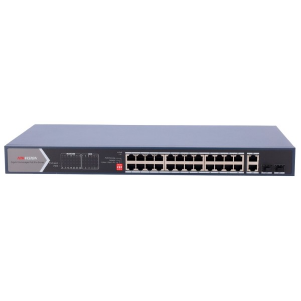 Comprar HIKVISION DS-3E0528HP-E Switch PoE Hikvision - 24 RJ45 Gigabit + 4 uplink Gigabit RJ45/SFP - 20 PoE+ 802.3af/at + 4 Hi-P