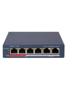 Comprar HIKVISION DS-3E1106P-EI Hikvision PoE Switch Gestionable - 4 puertos PoE 802.3af/at + 2 Uplink RJ45 - 4 RJ45 10/100Mbps 