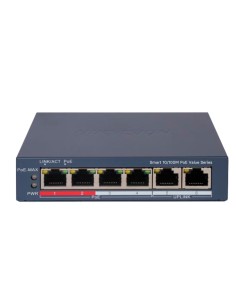 Hikvision DS-3E1106P-EI / M HIKVISION POE Switch Greaterble - 4 portas Poe 802.3AF / AT + 2 UPLINK RJ45 - 4 RJ45 10 / 100Mbps + 