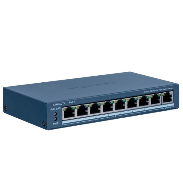 Comprar HIKVISION DS-3E1309P-EI/M Hikvision Switch PoE Gestionable - 8 puertos PoE 802.3af/at + 1 Uplink RJ45 - 8 RJ45 10/100 Mb