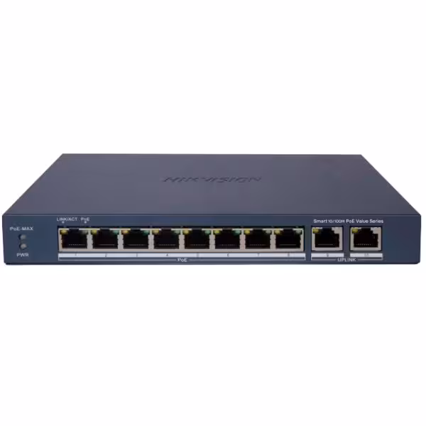Acquistare HIKVISION DS-3E1310P-EI/M Hikvision Switch PoE gestibile - 8 porte PoE 802.3af/at + 2 uplink - Velocità 10/100 Mbps
