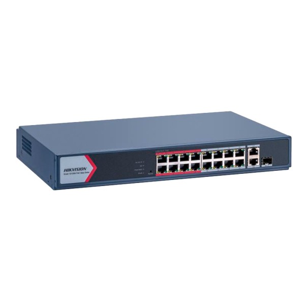 Comprar HIKVISION DS-3E1318P-EI/M Switch PoE Hikvision - 16 puertos RJ45 FE +1 x GE RJ45 + 1x GE RJ45/SFP - 16 Puertos PoE+ 802.