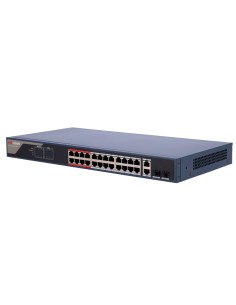 Hikvision DS-3E1326P-EI (b) Switch Poe Hikvision - 24 portas RJ45 Fe + 2 portas Gigabit RJ45 / SFP - 24 portas PoE + 802.3AF / a