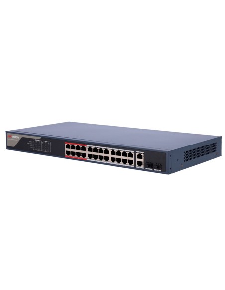 Hikvision DS-3E1326P-EI (b) Switch Poe Hikvision - 24 portas RJ45 Fe + 2 portas Gigabit RJ45 / SFP - 24 portas PoE + 802.3AF / a