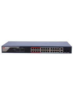 Hikvision DS-3E1326P-EI (b) Switch Poe Hikvision - 24 portas RJ45 Fe + 2 portas Gigabit RJ45 / SFP - 24 portas PoE + 802.3AF / a 2