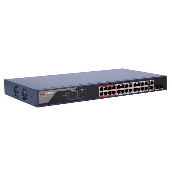 Comprar HIKVISION DS-3E1326P-EI(B) Switch PoE Hikvision - 24 puertos RJ45 FE + 2 puertos Gigabit RJ45/SFP - 24 Puertos PoE+ 802.