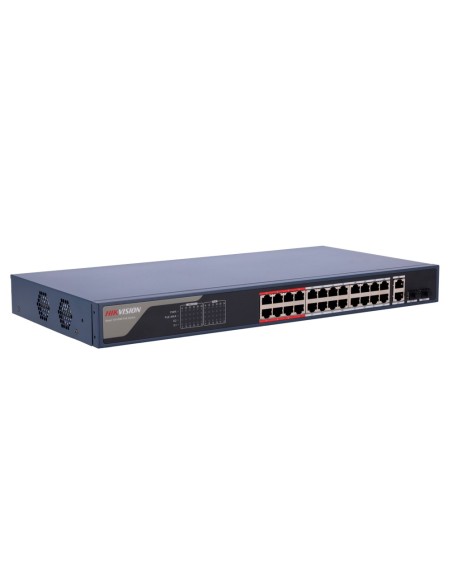 Comprar HIKVISION DS-3E1326P-EI(B) Switch PoE Hikvision - 24 puertos RJ45 FE + 2 puertos Gigabit RJ45/SFP - 24 Puertos PoE+ 802.