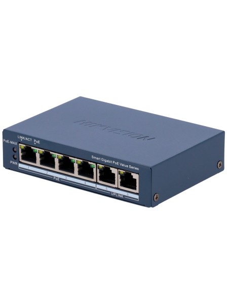 Kaufen HIKVISION DS-3E1506P-EI/M Hikvision Switch PoE Managed – 4 PoE-Ports 802.3af/at + 2 Uplinks – Gigabit-Geschwindigkeit 10
