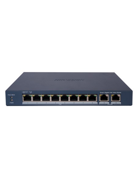 Comprar HIKVISION DS-3E1510P-EI/M Hikvision PoE Switch Gestionable - 8 puertos PoE 802.3af/at + 2 Uplink RJ45 - 8 RJ45 10/100/10