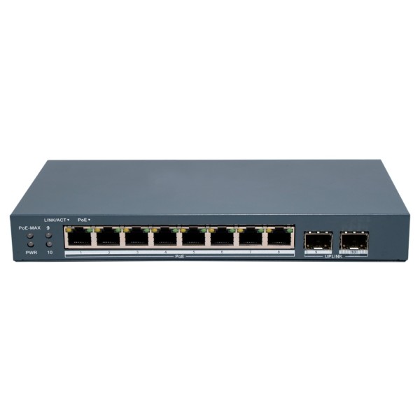 Kaufen HIKVISION DS-3E1510P-EI/M-8P2F Hikvision Switch PoE Managed – 8 PoE-Ports 802.3af/at + 2 SFP-Uplinks – Gigabit-Geschwindi