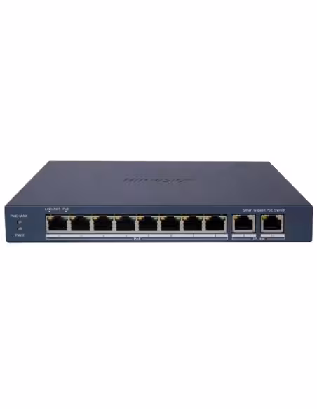 Comprar HIKVISION DS-3E1510P-EIV2 Hikvision Switch PoE Gestionable - 8 Puertos PoE 802.3af/at + 2 Uplinks - Velocidad Gigabit 10