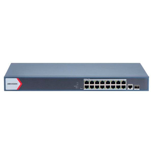 Comprar HIKVISION DS-3E1518P-EI/M Switch PoE Hikvision - 16 puertos RJ45 GE + 1 puerto Gigabit RJ45/SFP - 16 Puertos PoE+ 802.3a