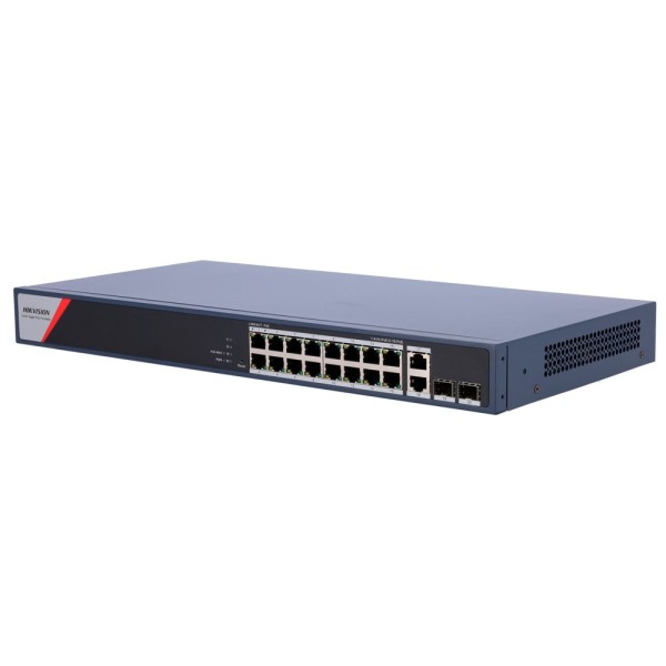 Comprar HIKVISION DS-3E1520HP-SI-16P2T2F Switch PoE Hikvision - 16 puertos RJ45 GE + 2 puertos Gigabit RJ45/SFP - 16 Puertos PoE