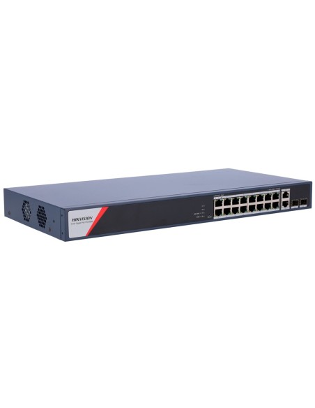 Comprar HIKVISION DS-3E1520HP-SI-16P2T2F Switch PoE Hikvision - 16 puertos RJ45 GE + 2 puertos Gigabit RJ45/SFP - 16 Puertos PoE