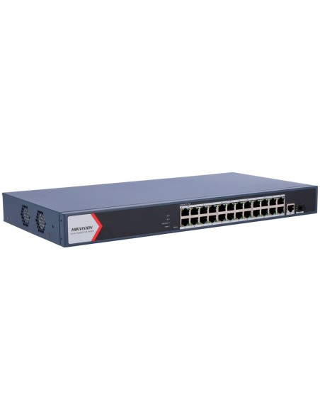 Comprar HIKVISION DS-3E1526P-EI Switch PoE Hikvision - 24 puertos RJ45 GE + 1 puerto Gigabit RJ45/SFP - 24 Puertos PoE+ 802.3af/