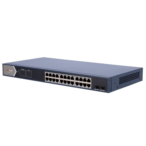 Comprar HIKVISION DS-3E1526P-SI Switch PoE Hikvision - 24 puertos RJ45 GE + 2 puertos Gigabit SFP - 24 Puertos PoE+ 802.3af/at -