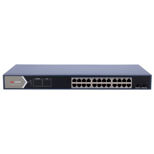 Comprar HIKVISION DS-3E1526P-SI Switch PoE Hikvision - 24 puertos RJ45 GE + 2 puertos Gigabit SFP - 24 Puertos PoE+ 802.3af/at -