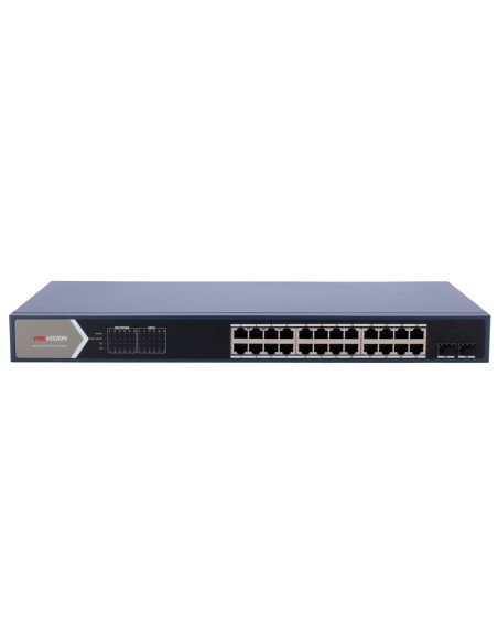 Hikvision DS-3E1526P-SI Swupar Hikvision - 24 portas RJ45 GE + 2 portas Gigabit SFP - 24 portas Poe + 802.3AF / At - até 3