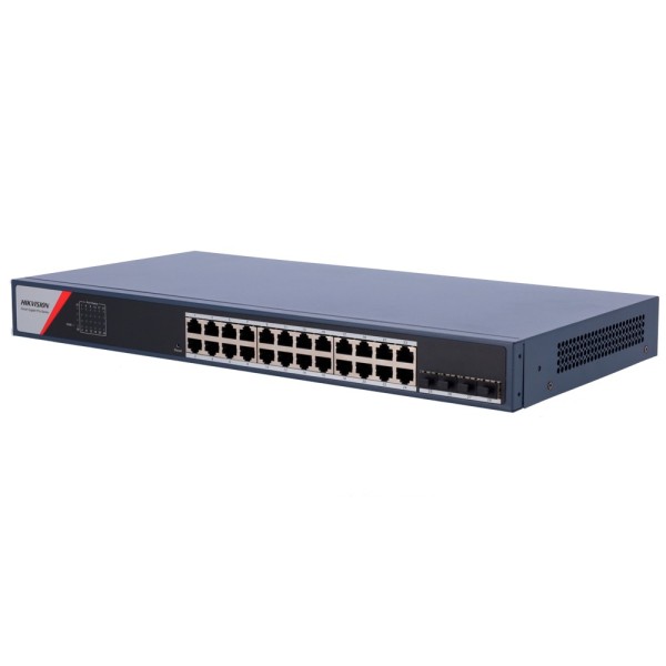 Hikvision DS-3E1528-SI-24T4F Switch Germancly Hikvision - 24 portas RJ45 GE + 4 portas Gigabit SFP - Port Isolamento / Link A