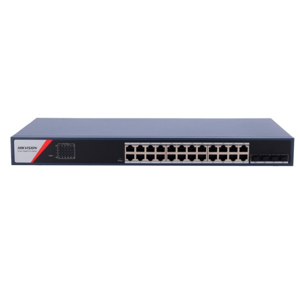 Comprar HIKVISION DS-3E1528-SI-24T4F Switch Gestionable Hikvision - 24 puertos RJ45 GE + 4 puertos Gigabit SFP - Port Isolation 