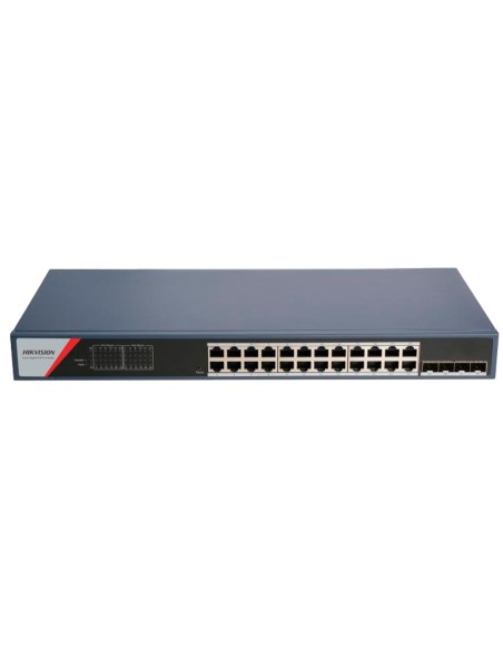 Comprar HIKVISION DS-3E1528P-SI-24P4F Switch PoE Hikvision - 24 puertos RJ45 GE + 4 puertos Gigabit SFP - 24 Puertos PoE+ 802.3a