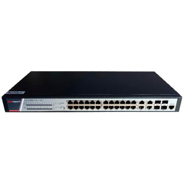 Hikvision DS-3E2528P (b) Hikvision Graftable Switch L3 - 24 portas POE PRJ45 + 4 RJ45 / SFP COMBO - 24 portas de POE + 802 Gigab