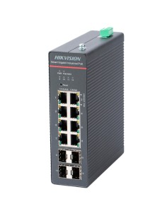 Hikvision DS-3T1512HP-SI-8P4F Hikvision Switch Industrial PoE Cloud Layer 2 - 8 portas PoE + Gigabit + 4 portas SFP Gigabit - CO