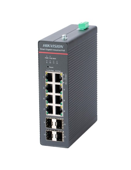 Acheter HIKVISION DS-3T1512HP-SI-8P4F Switch industriel Hikvision Smart Managed L2 - 8 ports Gigabit Hi-PoE + 4 liaisons montant