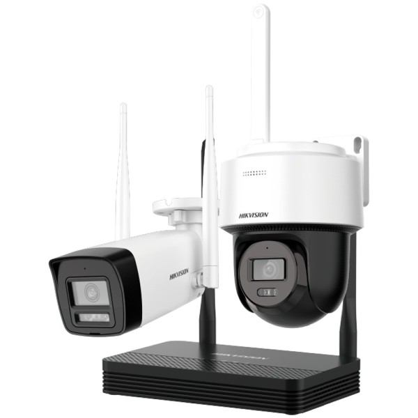 Hikvision Valor DS-J142I / NKS424W03H Kit de vigilância Hikvision WiFi - Bala de câmera 4 MPX + PT 4 MPX Camera - NVR 4 Canale