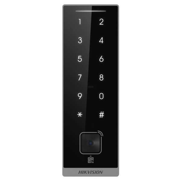 Acheter HIKVISION DS-K1105EDKB-QR Lecteur d’accès pour cadres - Carte DESFire, QR, PIN et balayage de la main - Indicateur LED e