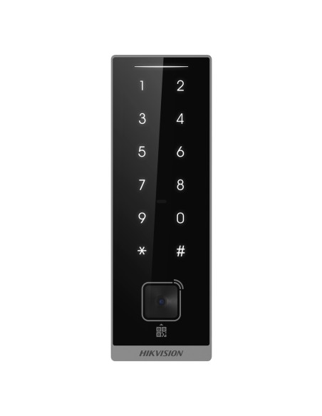 Acheter HIKVISION DS-K1105EDKB-QR Lecteur d’accès pour cadres - Carte DESFire, QR, PIN et balayage de la main - Indicateur LED e