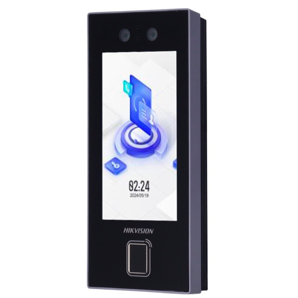 Hikvision DS-K1T344MBFWX-E1 Access Control e presença POE IP65 - Facial, Pegada, Cartão MF, QR e PIN - 3.000 usuários | 150