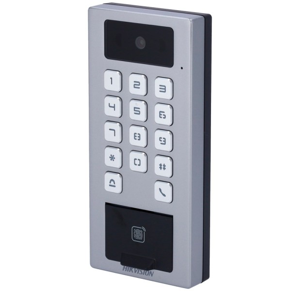 Kaufen HIKVISION DS-K1T502DBFWX-C Zutrittskontrolle mit Kamera IP65 IK09 – Fingerabdruck, MF-Karte DESFire, QR und PIN – 10.000 