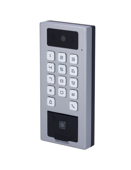 Acheter HIKVISION DS-K1T502DBFWX-C Contrôle d’accès avec caméra IP65 IK09 - Empreinte digitale, carte MF DESFire, QR et PIN - 10