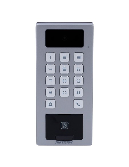 Comprar HIKVISION DS-K1T502DBFWX-C Control de acceso con cámara IP65 IK09 - Huella, tarjeta MF DESFire, QR y PIN - 10.000 usuari