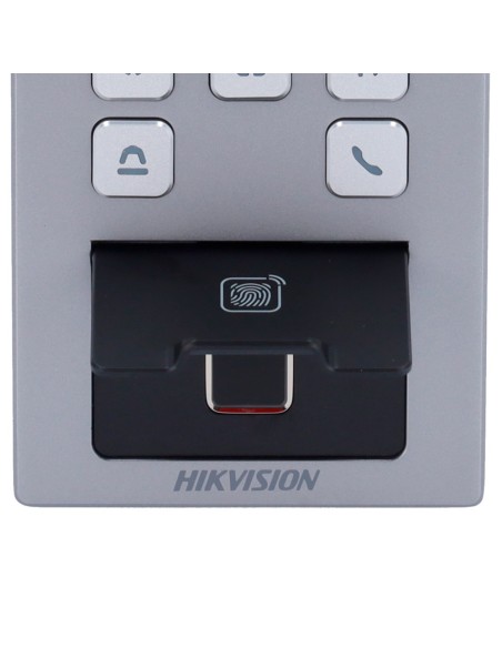Acheter HIKVISION DS-K1T502DBFWX-C Contrôle d’accès avec caméra IP65 IK09 - Empreinte digitale, carte MF DESFire, QR et PIN - 10