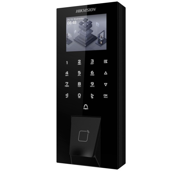 Kaufen HIKVISION DS-K1T807MBFWX-E1 Zutritts- und Zeiterfassungssystem PoE IP65 – Fingerabdruck, MF-Karte und PIN – 5.000 Benutze