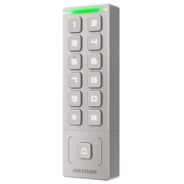 Hikvision DS-K1T809MWX IP65 Controle de acesso - MF e cartão PIN - 1.000 usuários - WiFi e Wiegand - Controlador Integrado - EUA