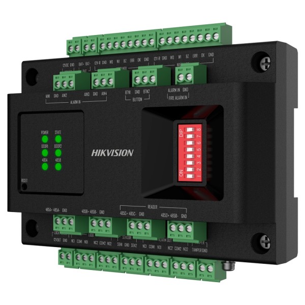 Comprar HIKVISION DS-K2M002X Controladora de acceso extensora - Facial, huella, tarjeta, QR o PIN - 2 puertas | Comunicación RS4