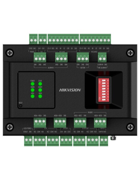 Comprar HIKVISION DS-K2M002X Controladora de acceso extensora - Facial, huella, tarjeta, QR o PIN - 2 puertas | Comunicación RS4