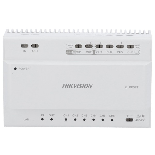 Comprar HIKVISION INTERCOM DS-KAD7060EY Distribuidor para edificios - 2 hilos HD - 6 grupos de 2 hilos HD - Alimenta dispositivo