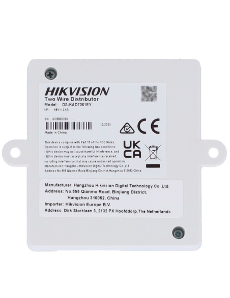 Comprar HIKVISION INTERCOM DS-KAD7061EY Distribuidor para edificios - 4 grupos de 2 hilos HD - Alimenta hasta 4 monitores de 2 h