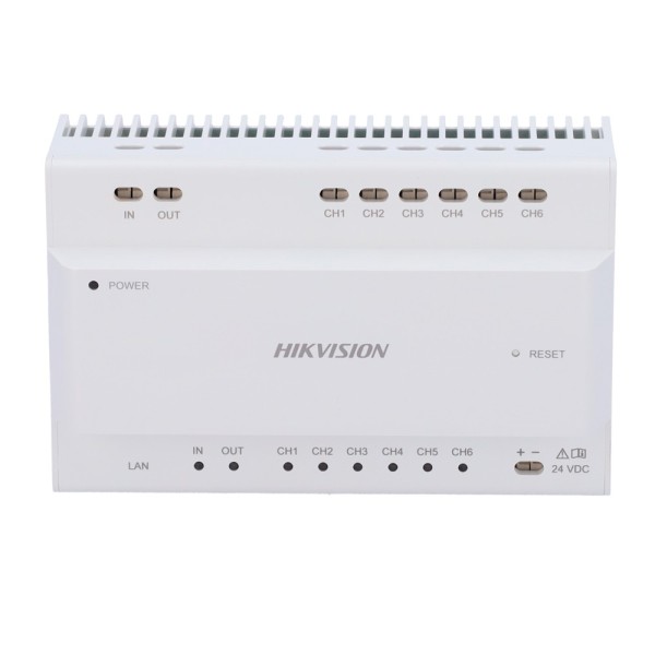 Acheter HIKVISION DS-KAD706Y-S convertisseur pour immeubles - 2 fils vers IP - 6 groupes de 2 fils - TCP/IP avec RJ45 - Se conne