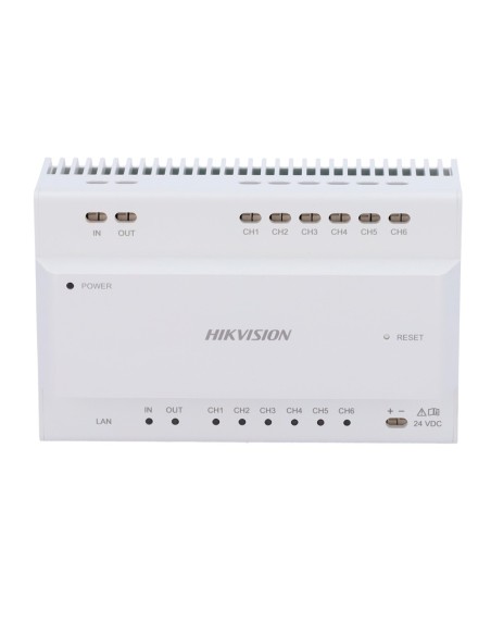 Conversor de conversor Hikvision DS-KAD706Y-S - 2 fios para IP - 6 grupos de 2 fios - TCP / IP com RJ45 - Conectar com DS-KAD706